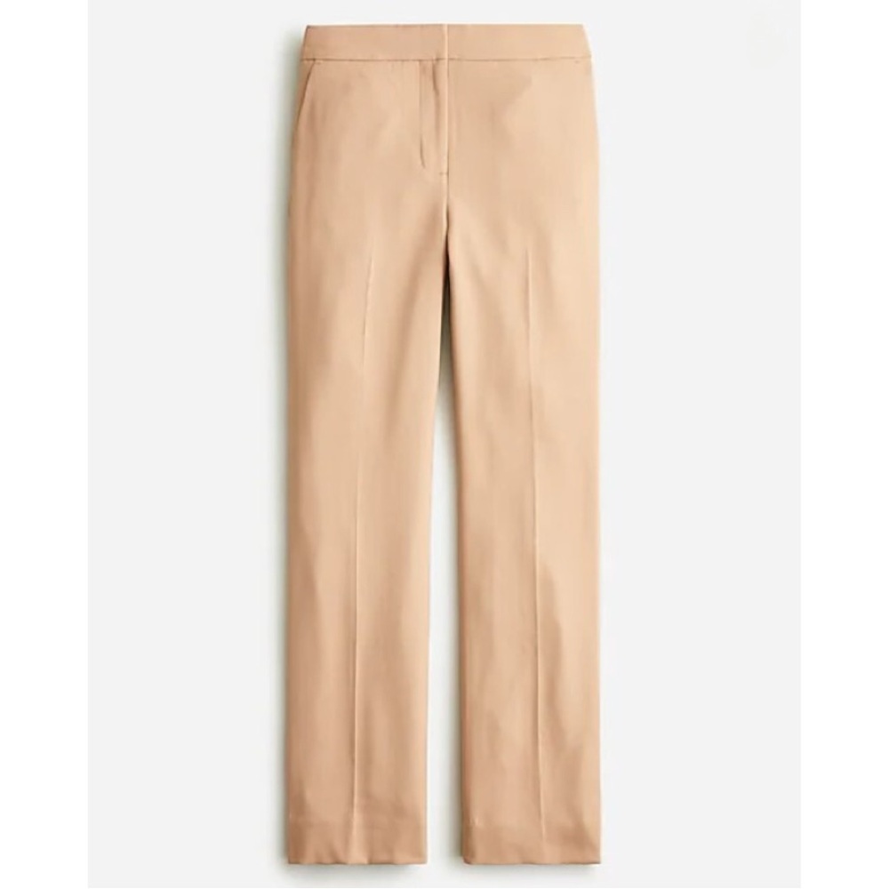 J. Crew Willa Crop Flare Pant Italian Fabric Trouser Bottoms Camel Tan
